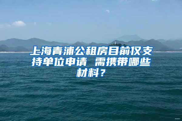 上海青浦公租房目前仅支持单位申请 需携带哪些材料？