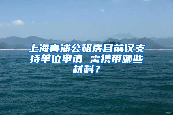 上海青浦公租房目前仅支持单位申请 需携带哪些材料？