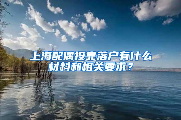 上海配偶投靠落户有什么材料和相关要求？