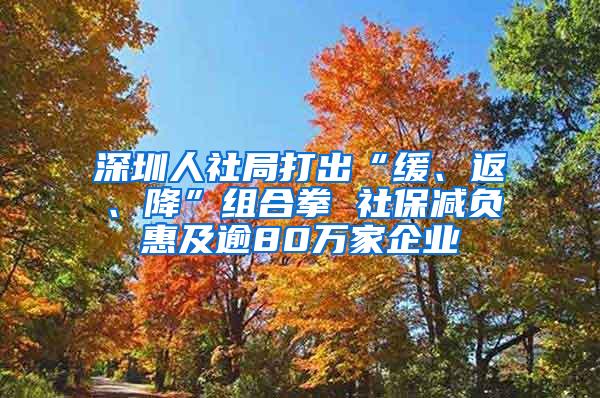 深圳人社局打出“缓、返、降”组合拳 社保减负惠及逾80万家企业