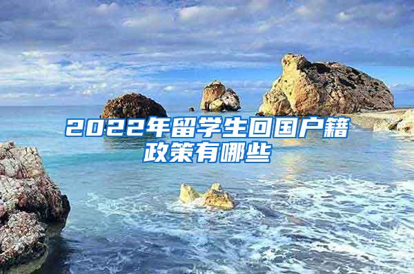 2022年留学生回国户籍政策有哪些