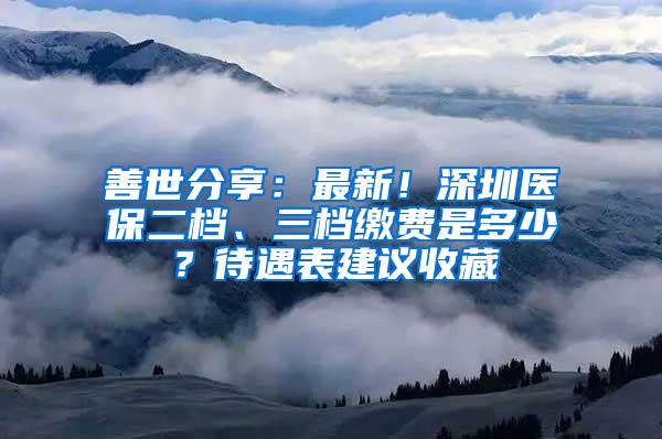 善世分享：最新！深圳医保二档、三档缴费是多少？待遇表建议收藏