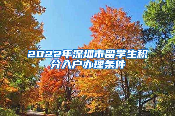 2022年深圳市留学生积分入户办理条件