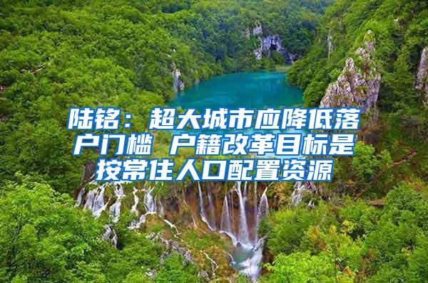 陆铭：超大城市应降低落户门槛 户籍改革目标是按常住人口配置资源