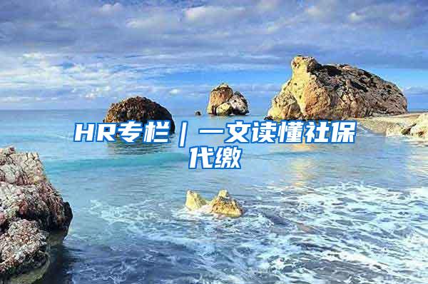 HR专栏｜一文读懂社保代缴