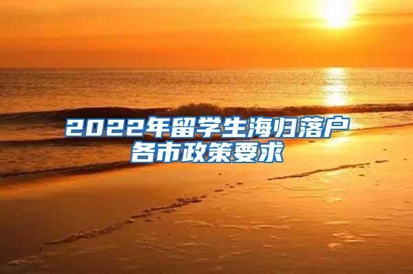 2022年留学生海归落户各市政策要求