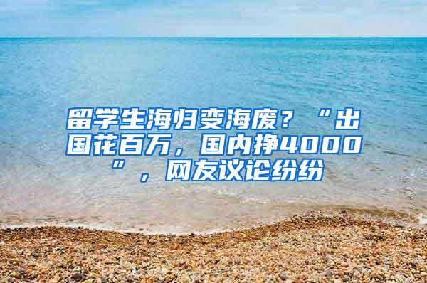 留学生海归变海废？“出国花百万，国内挣4000”，网友议论纷纷