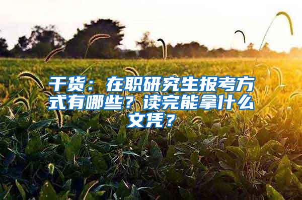 干货：在职研究生报考方式有哪些？读完能拿什么文凭？