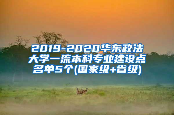 2019-2020华东政法大学一流本科专业建设点名单5个(国家级+省级)