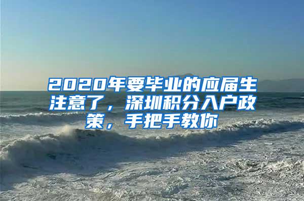 2020年要毕业的应届生注意了，深圳积分入户政策，手把手教你