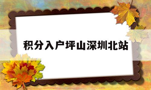 积分入户坪山深圳北站(2020深圳市坪山小一入学积分) 深圳积分入户