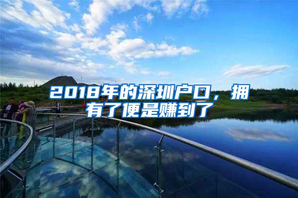 2018年的深圳户口，拥有了便是赚到了