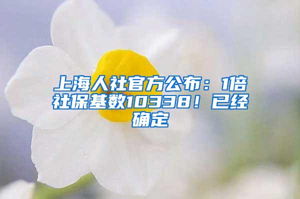 上海人社官方公布：1倍社保基数10338！已经确定