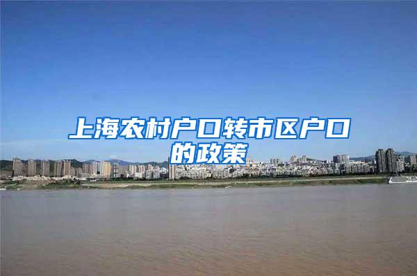 上海农村户口转市区户口的政策