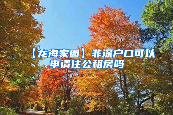 【龙海家园】非深户口可以申请住公租房吗