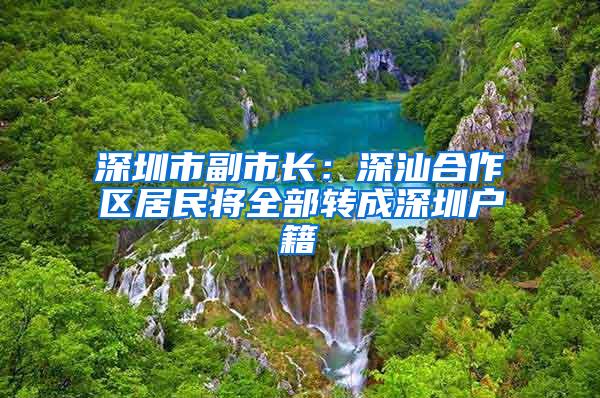 深圳市副市长：深汕合作区居民将全部转成深圳户籍