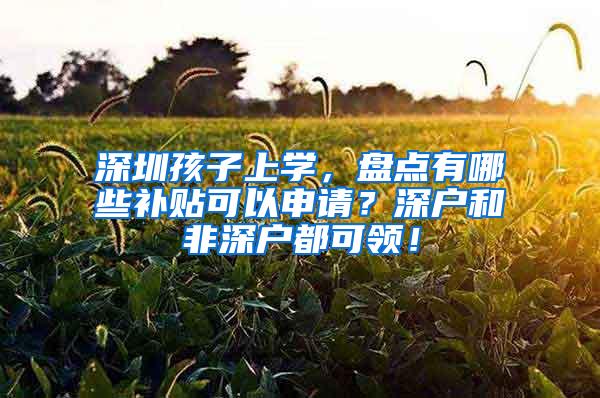 深圳孩子上学，盘点有哪些补贴可以申请？深户和非深户都可领！