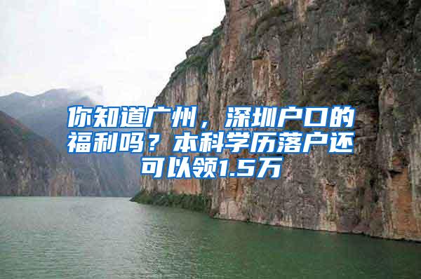 你知道广州，深圳户口的福利吗？本科学历落户还可以领1.5万