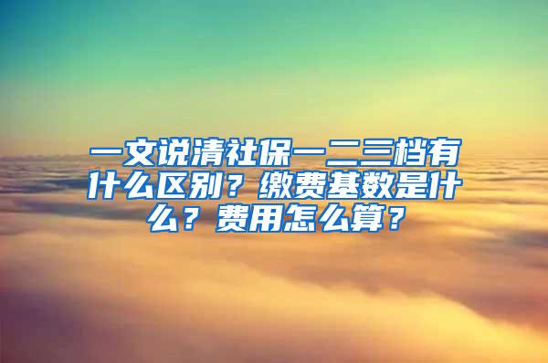 一文说清社保一二三档有什么区别？缴费基数是什么？费用怎么算？