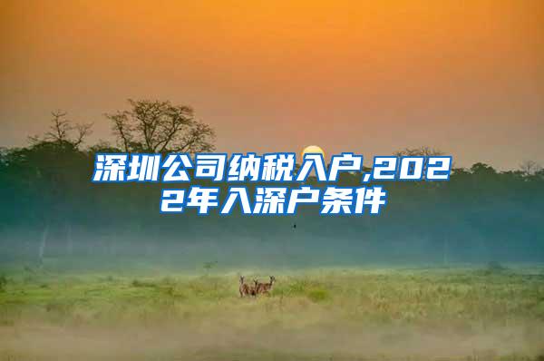 深圳公司纳税入户,2022年入深户条件