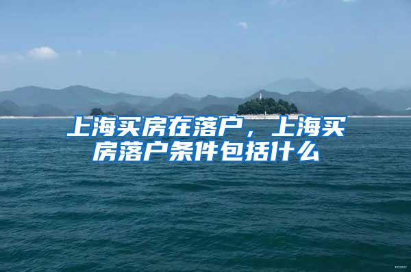 上海买房在落户，上海买房落户条件包括什么