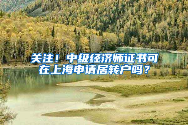 关注！中级经济师证书可在上海申请居转户吗？