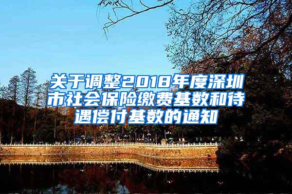 关于调整2018年度深圳市社会保险缴费基数和待遇偿付基数的通知