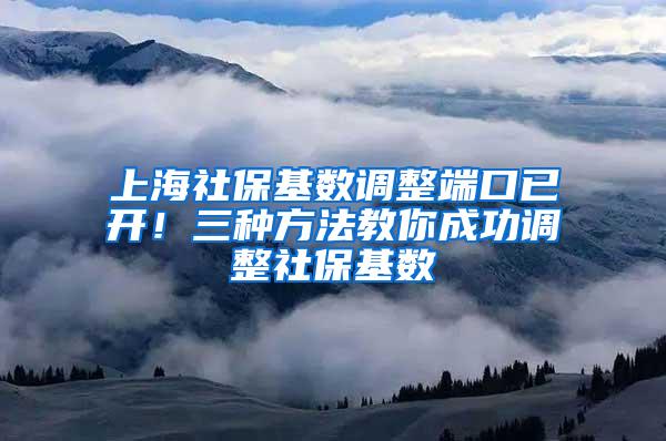 上海社保基数调整端口已开！三种方法教你成功调整社保基数