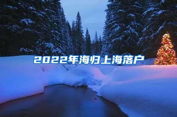 2022年海归上海落户