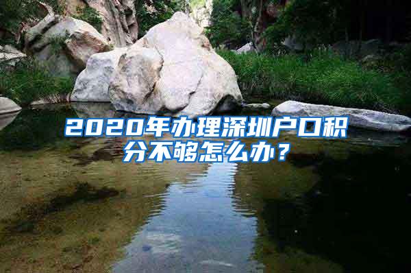 2020年办理深圳户口积分不够怎么办？
