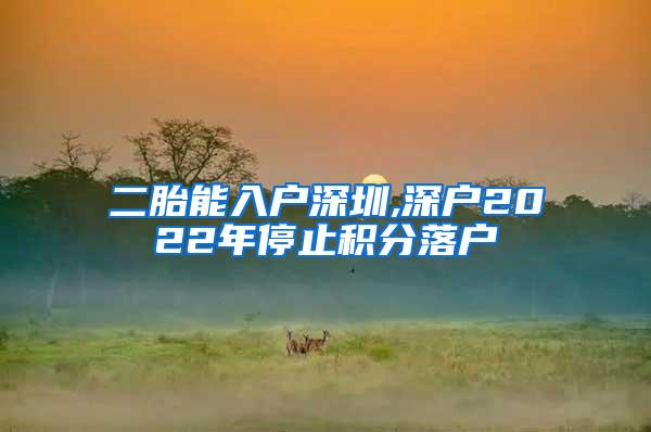 二胎能入户深圳,深户2022年停止积分落户