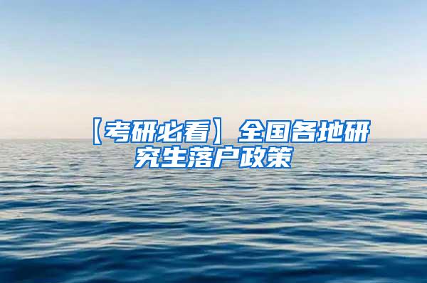 【考研必看】全国各地研究生落户政策