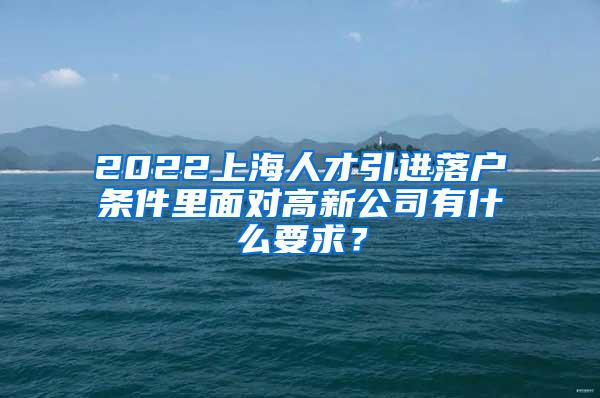 2022上海人才引进落户条件里面对高新公司有什么要求？