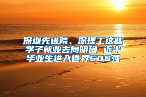 深圳先进院、深理工这些学子就业去向明确 近半毕业生进入世界500强