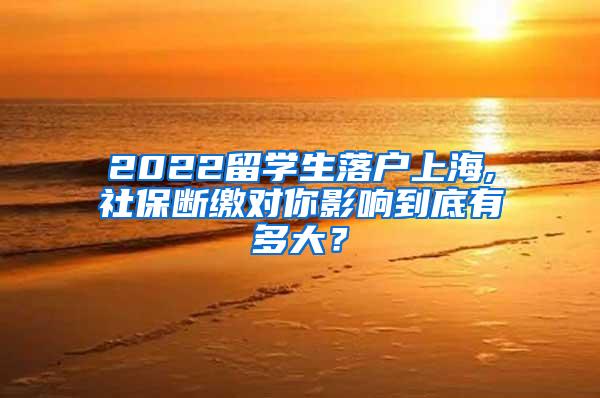 2022留学生落户上海,社保断缴对你影响到底有多大？