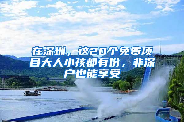 在深圳，这20个免费项目大人小孩都有份，非深户也能享受