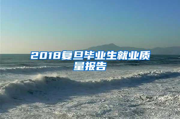 2018复旦毕业生就业质量报告