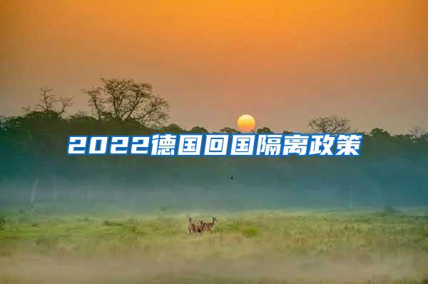 2022德国回国隔离政策