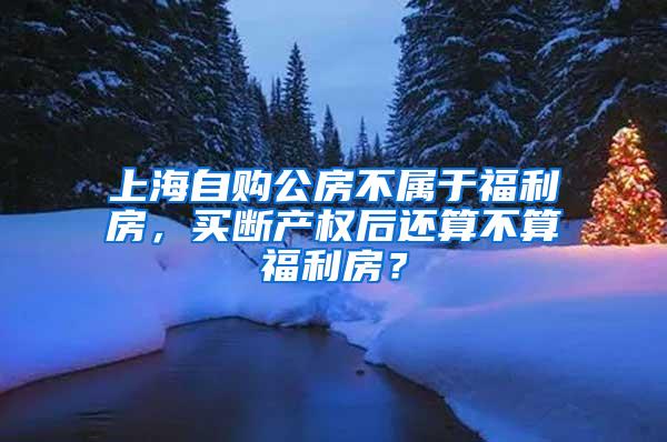 上海自购公房不属于福利房，买断产权后还算不算福利房？