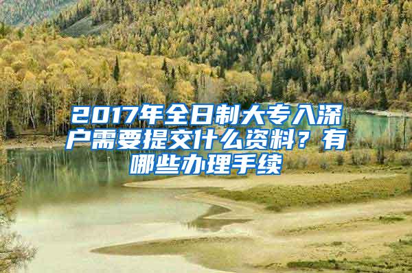 2017年全日制大专入深户需要提交什么资料？有哪些办理手续