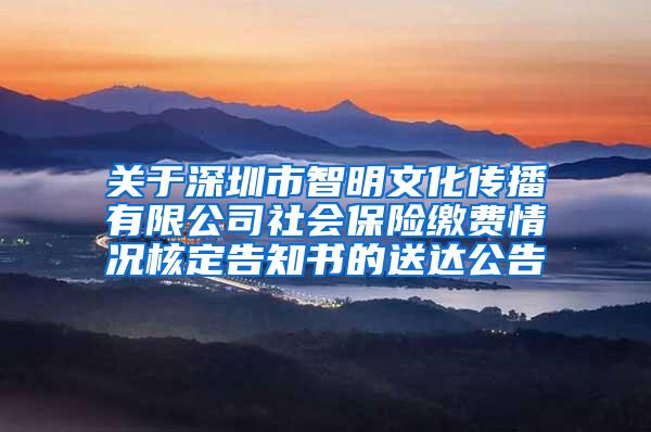 关于深圳市智明文化传播有限公司社会保险缴费情况核定告知书的送达公告