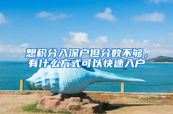 想积分入深户但分数不够，有什么方式可以快速入户