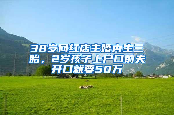 38岁网红店主婚内生三胎，2岁孩子上户口前夫开口就要50万