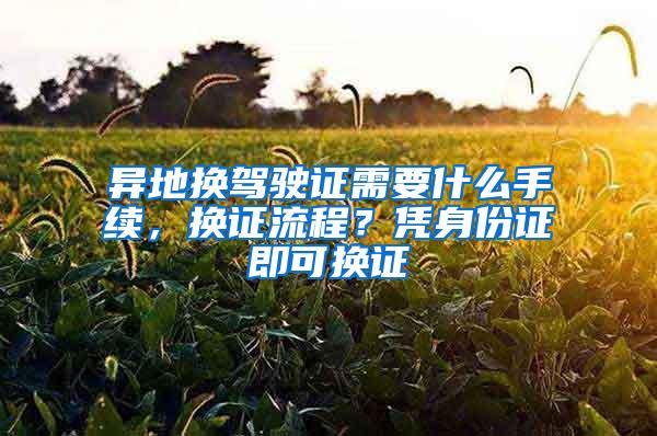 异地换驾驶证需要什么手续，换证流程？凭身份证即可换证