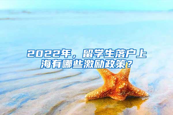 2022年，留学生落户上海有哪些激励政策？