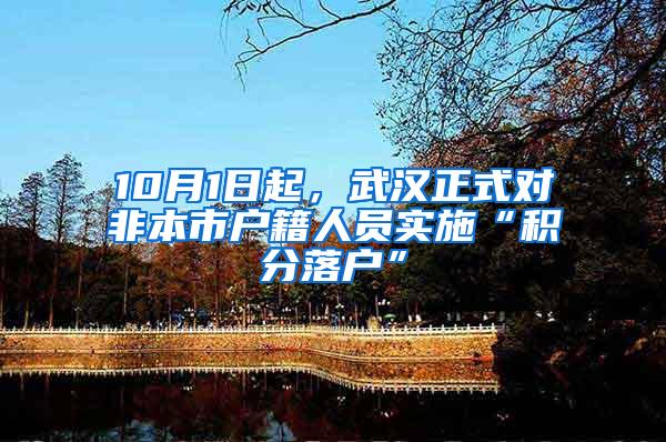 10月1日起，武汉正式对非本市户籍人员实施“积分落户”