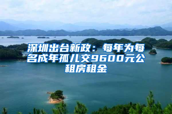 深圳出台新政：每年为每名成年孤儿交9600元公租房租金