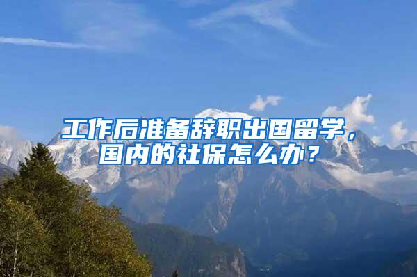 工作后准备辞职出国留学，国内的社保怎么办？