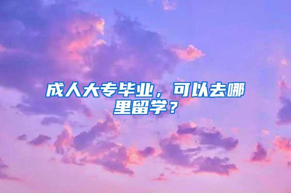 成人大专毕业，可以去哪里留学？