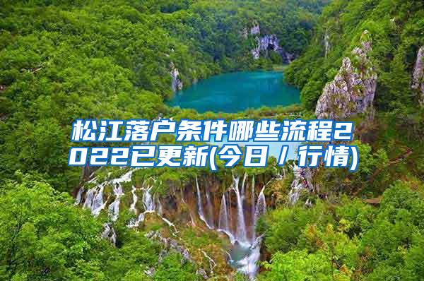 松江落户条件哪些流程2022已更新(今日／行情)